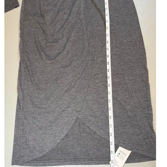 NWT Cupshe Gray Long Sleeve Knit Twist Front Midi Dress Size Medium - Picture 5 of 8